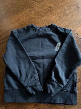 Zara Black Crewneck Sweatshirt with Small White Logo